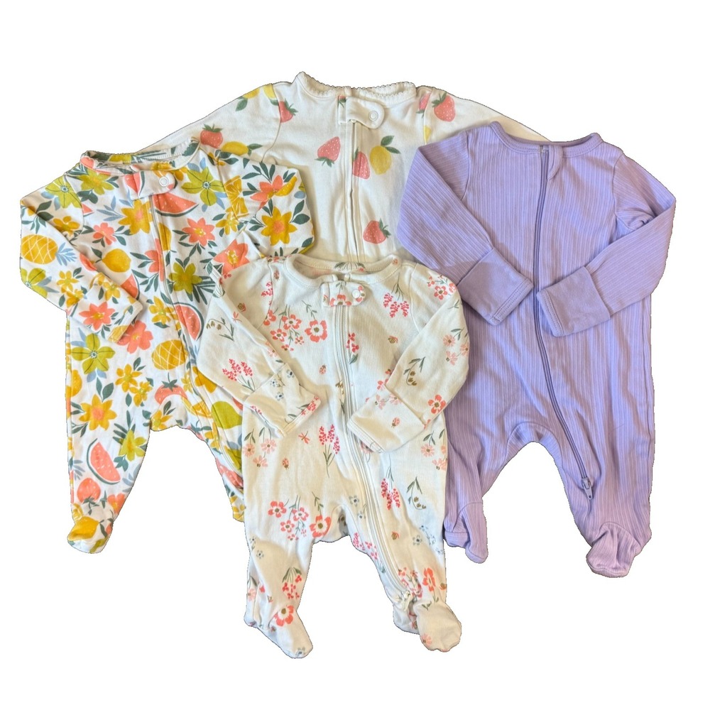 Carter's Baby Girl Sleepers Newborn Lot Outfits Clothes‎ Sleep N Play Bundle